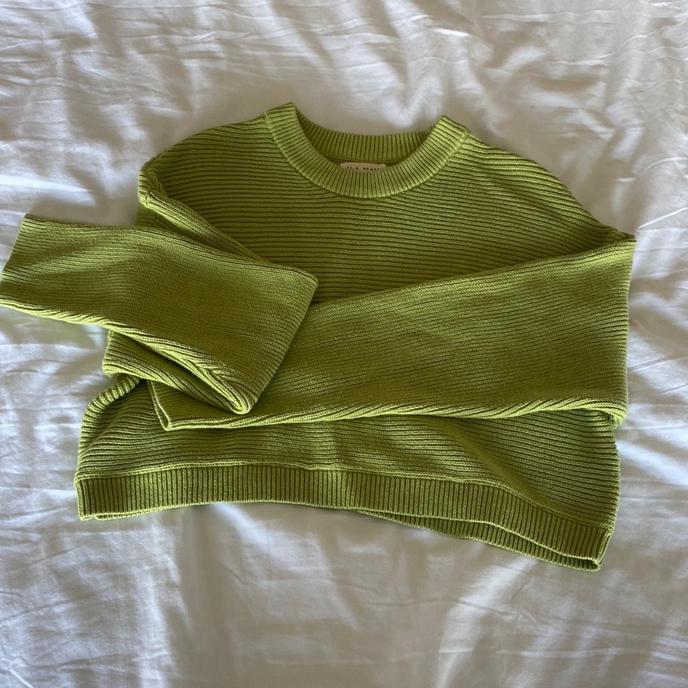 LA hearts green cropped sweater size medium
